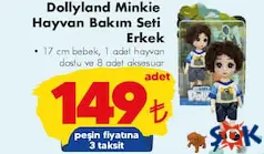 GOKİDY OYUNCAK DOLLYLAND MİNKİE ERKEK HAYVAN BAKIM SETİ